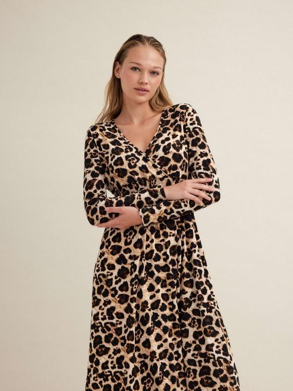 In side Vestido midi animal print Grandes descuentos
