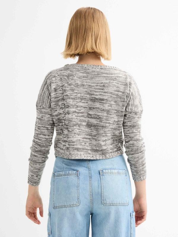 In side Jersey cropped jaspeado En oferta
