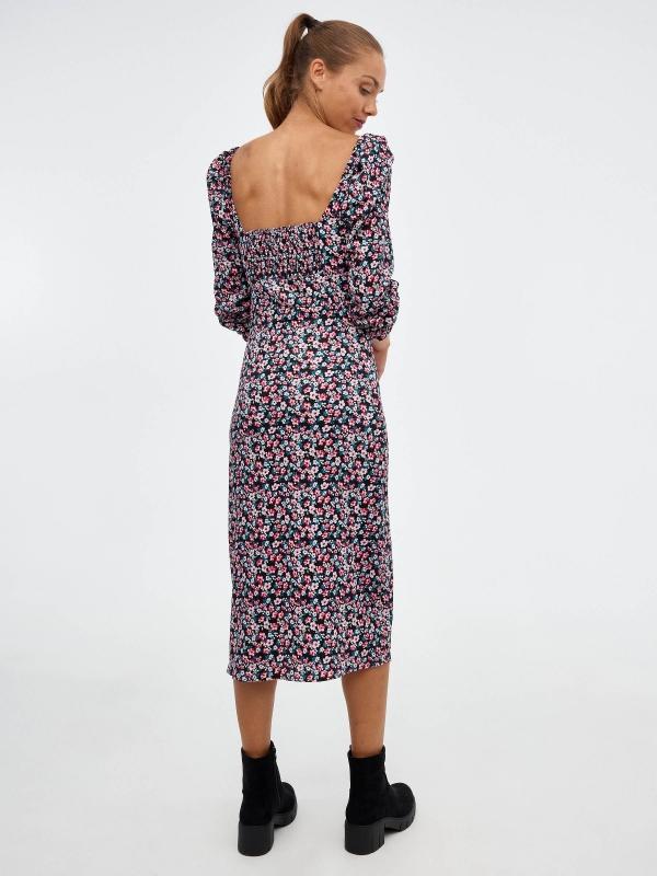 In side Vestido midi escote cuadrado Descuentos del mes