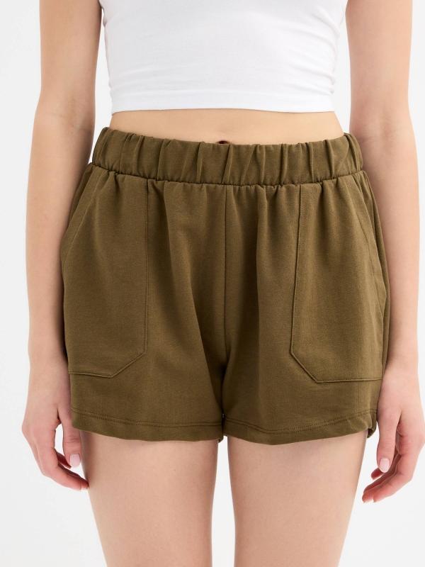 In side Short cintura elástica bolsillos Outlet online
