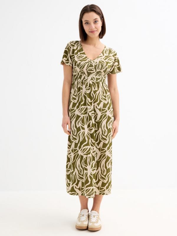 In side Vestido midi estampado