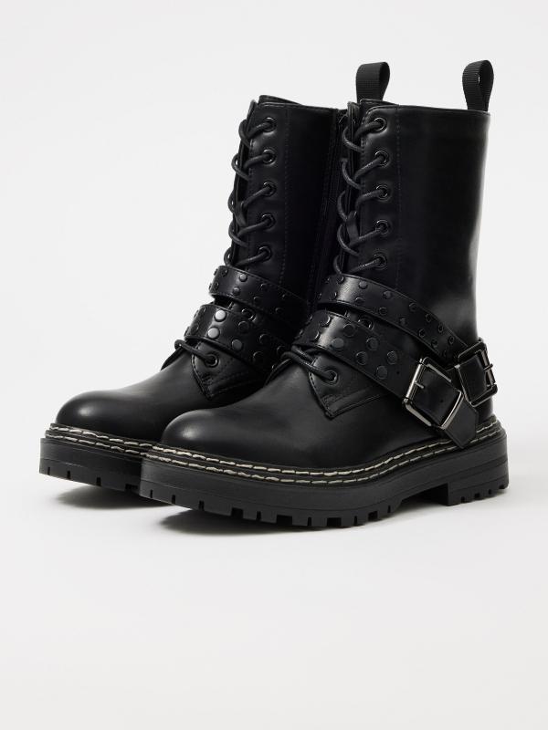 In side Botas tiras tachas Mejor oferta