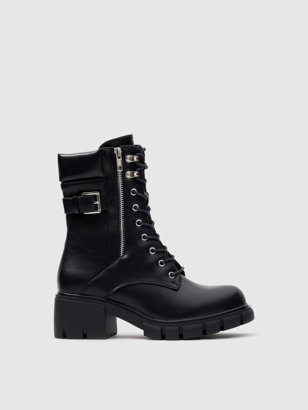 In side Botin militar con cremallera