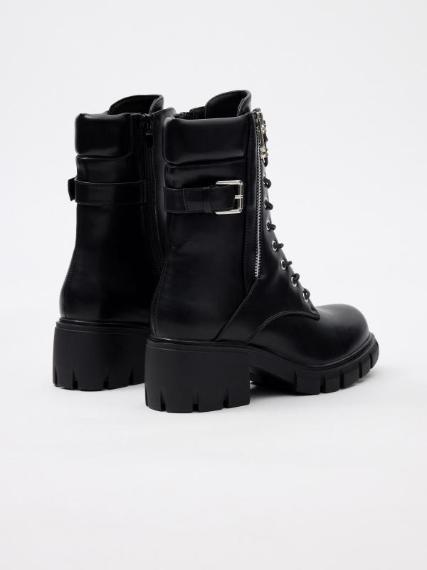 In side Botin militar con cremallera Grandes descuentos