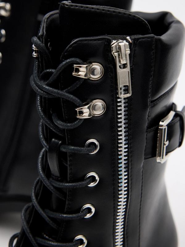 In side Botin militar con cremallera Grandes descuentos