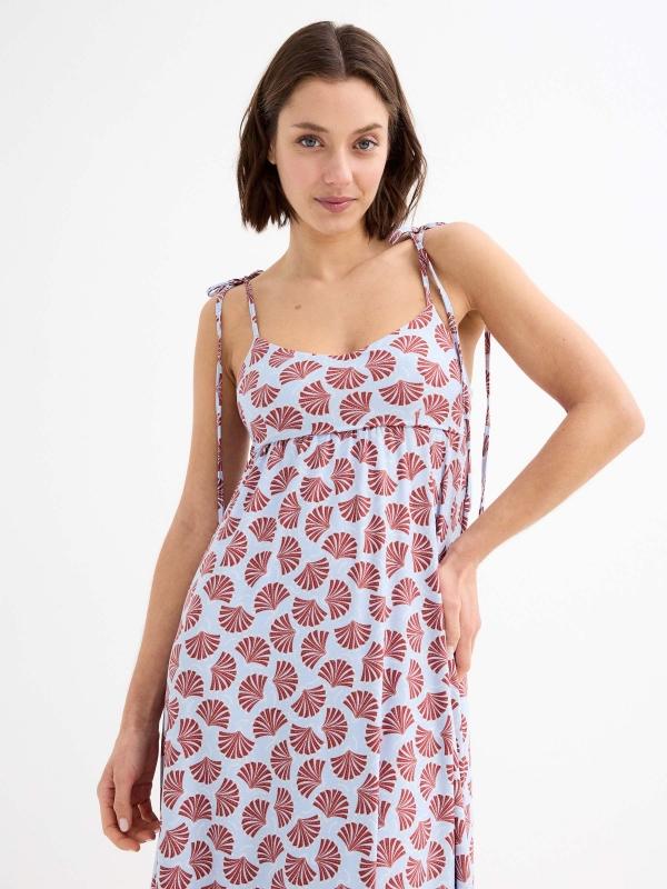 In side Vestido midi tirantes estampado Ofertas especiales