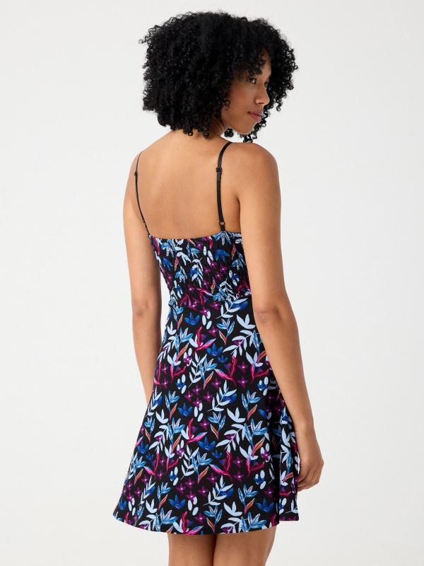 In side Vestido elástico print hojas Precio ultrabajo