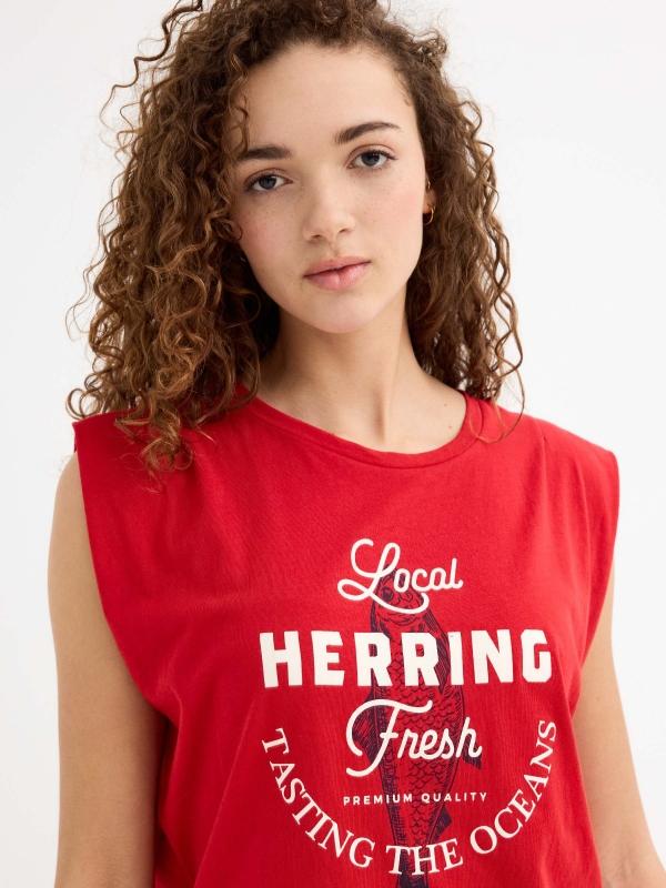 In side Camiseta sin mangas estampada Ofertas