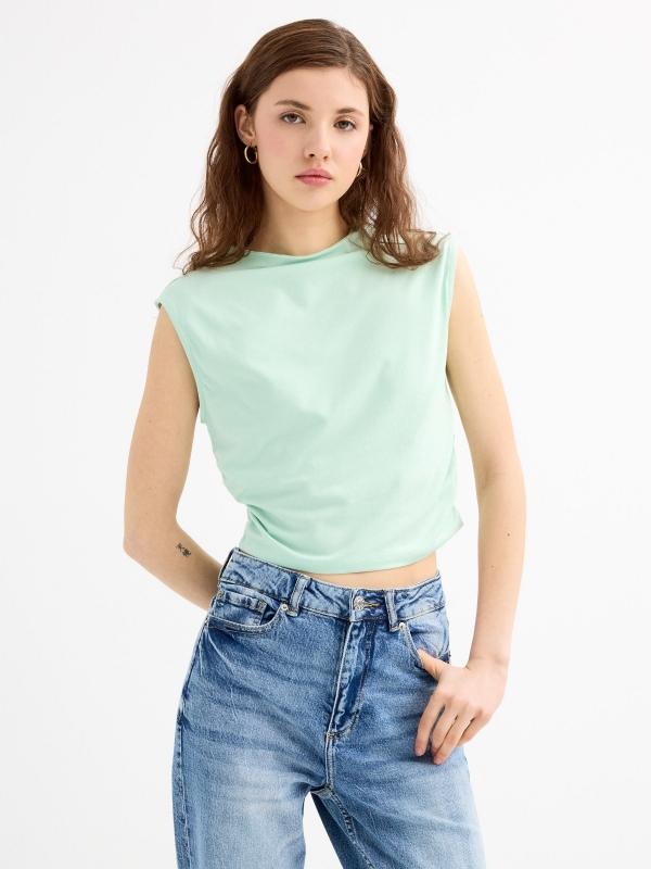 In side Top sin mangas fruncido En oferta