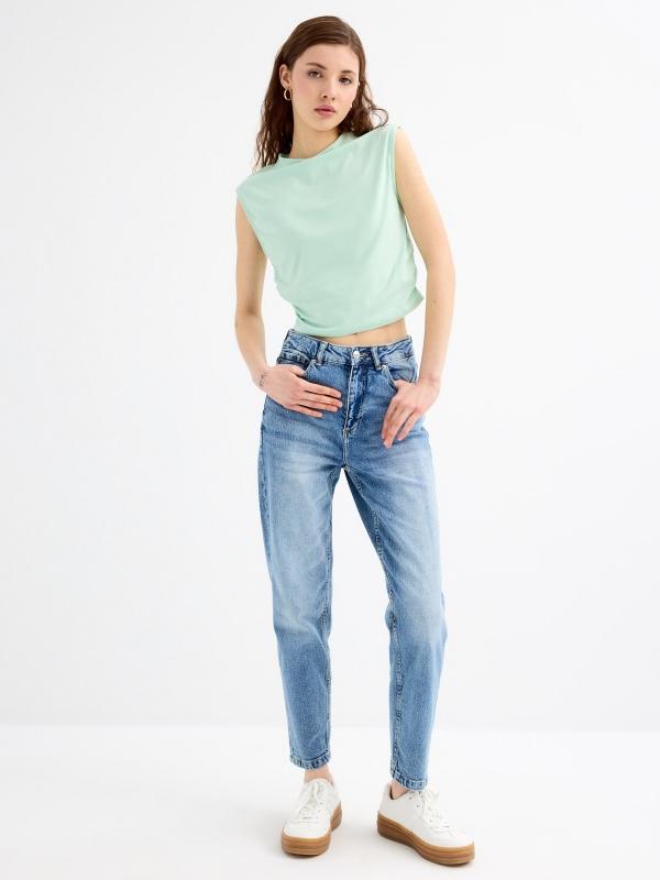 In side Top sin mangas fruncido En oferta