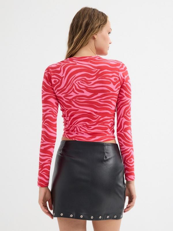 In side Crop top animal print fantasía Ventas relámpago