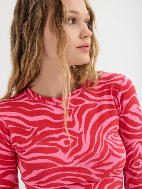 In side Crop top animal print fantasía Ventas relámpago