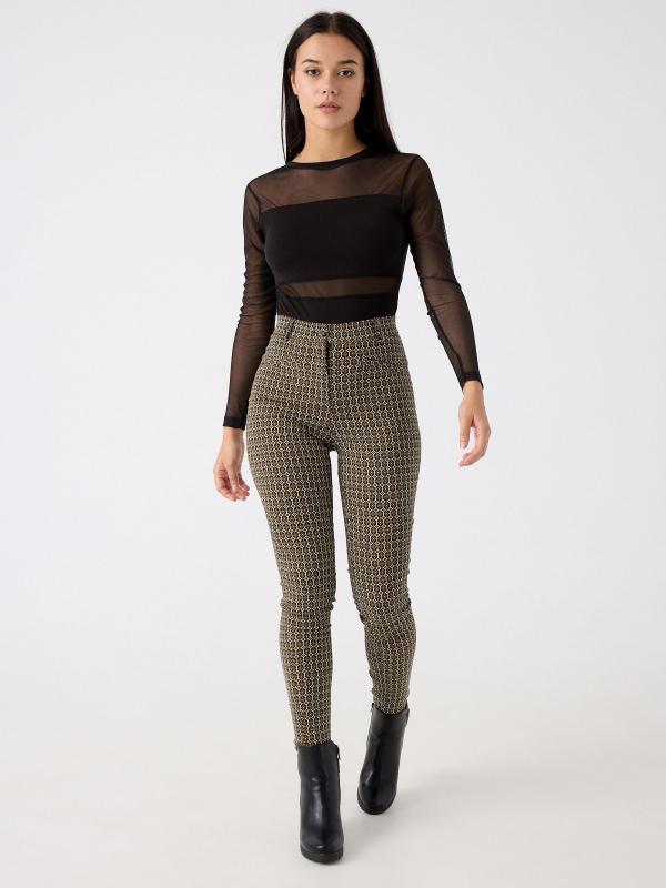In side Legging tiro alto cuadros