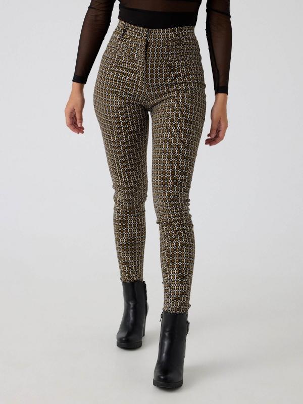 In side Legging tiro alto cuadros Liquidación