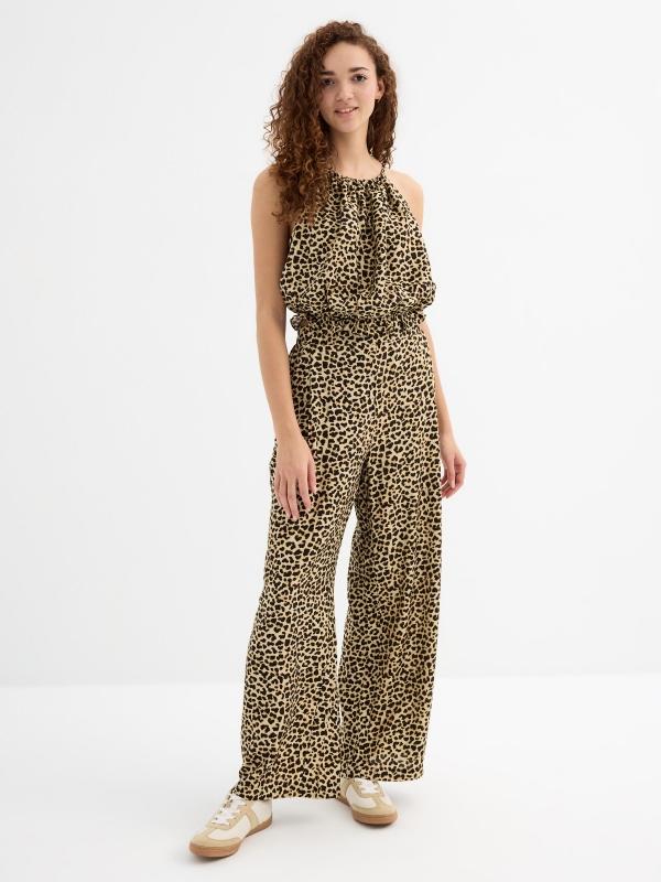 In side Pantalón fluido animal print