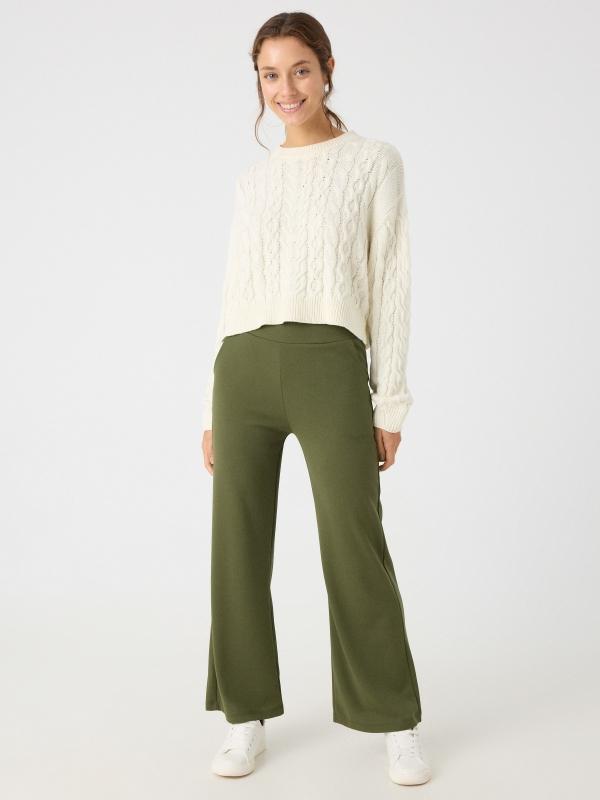 In side Pantalón wide leg negro