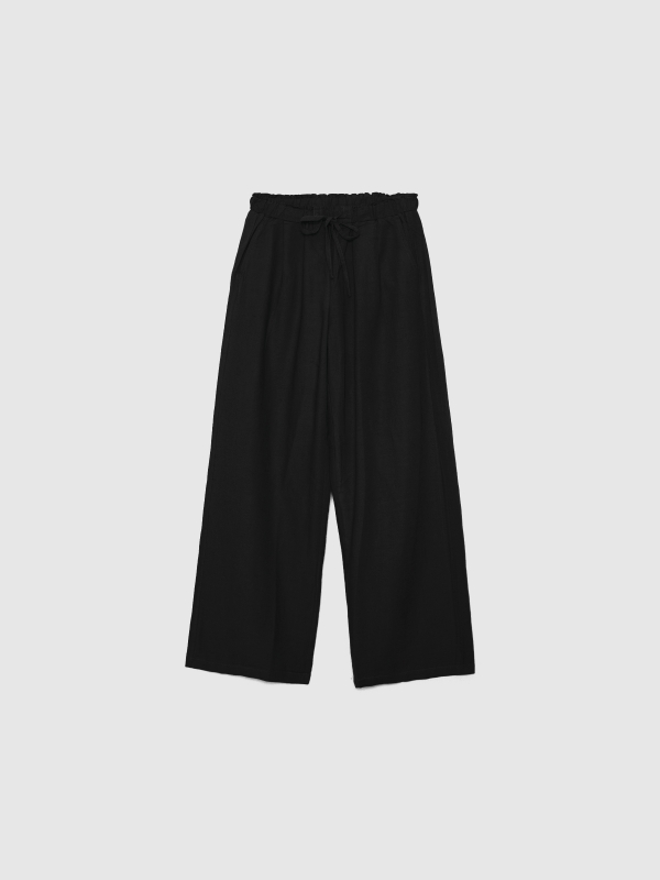 In side Pantalón wide-leg lino COMPRAR AHORA