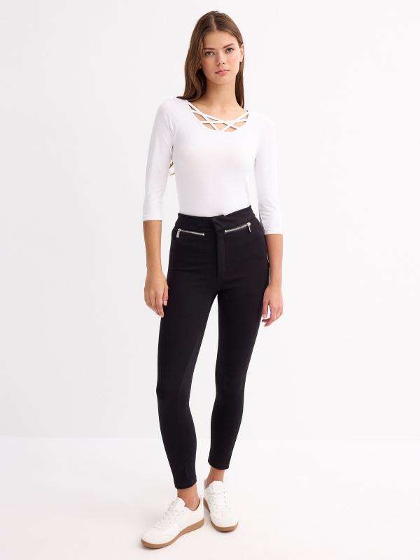 In side Legging de punto con cremallera