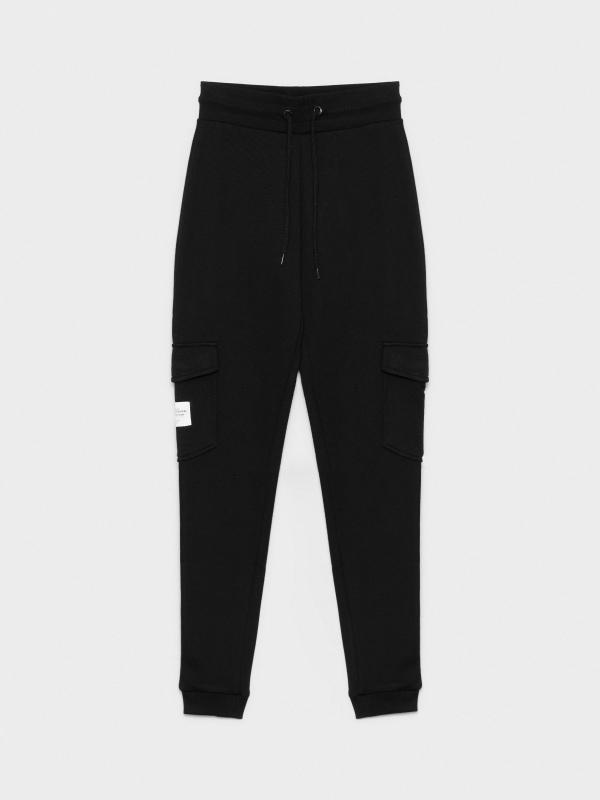 In side Pantalón jogger negro con bolsillos Promoción trimestral