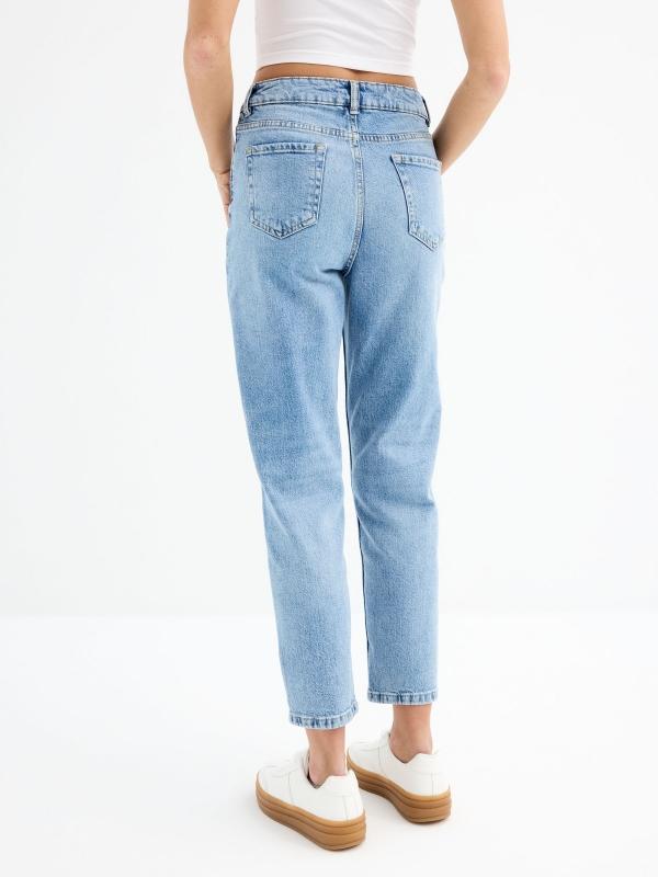 In side Jeans mom azul oscuro Liquidación