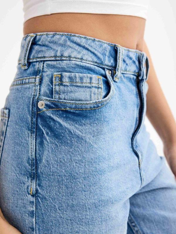 In side Jeans mom azul oscuro Liquidación
