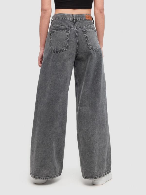 In side Jeans wide leg gris Ahorra y exporta
