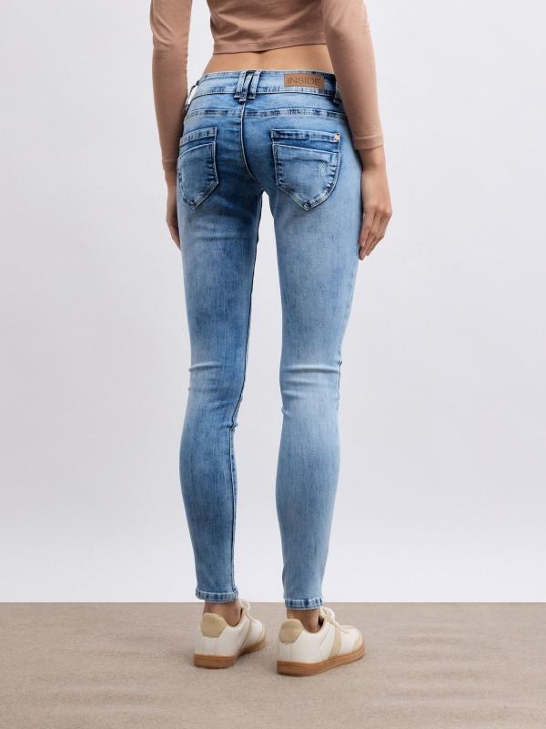 In side Jeans skinny efecto lavado tiro bajo Oferta exclusiva