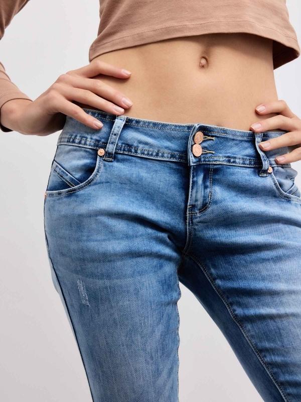 In side Jeans skinny efecto lavado tiro bajo Oferta exclusiva