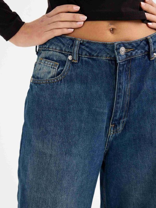 In side Jeans Wide Leg de tiro alto Descuento por venta flash