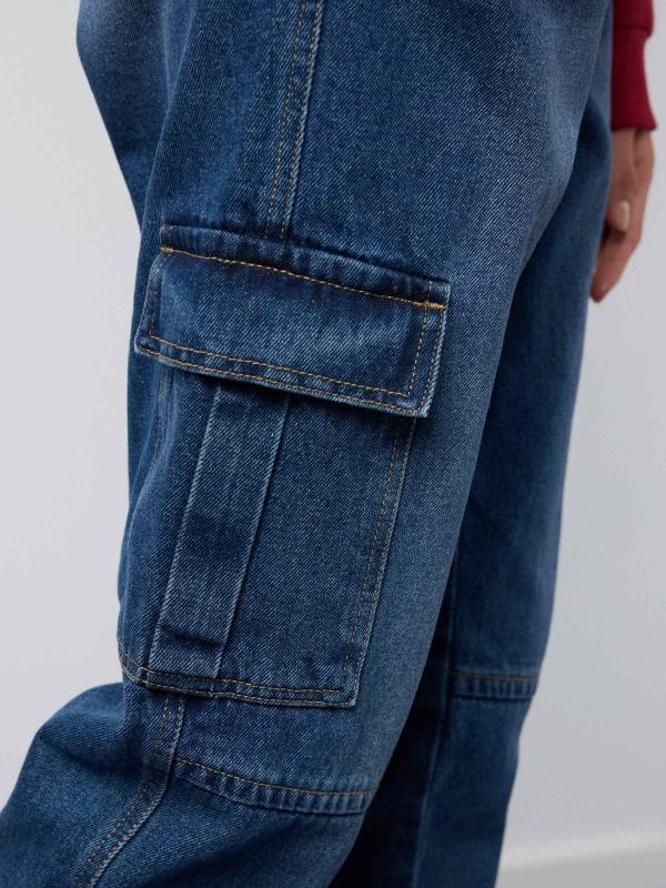 In side Jeans mom cargo denim Ofertas de temporada