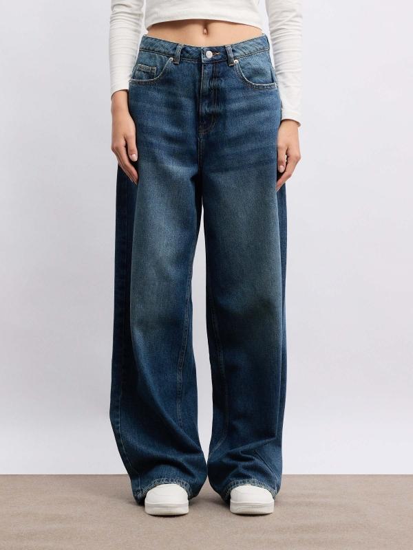 In side Jeans Wide Leg de tiro alto Precio ultrabajo