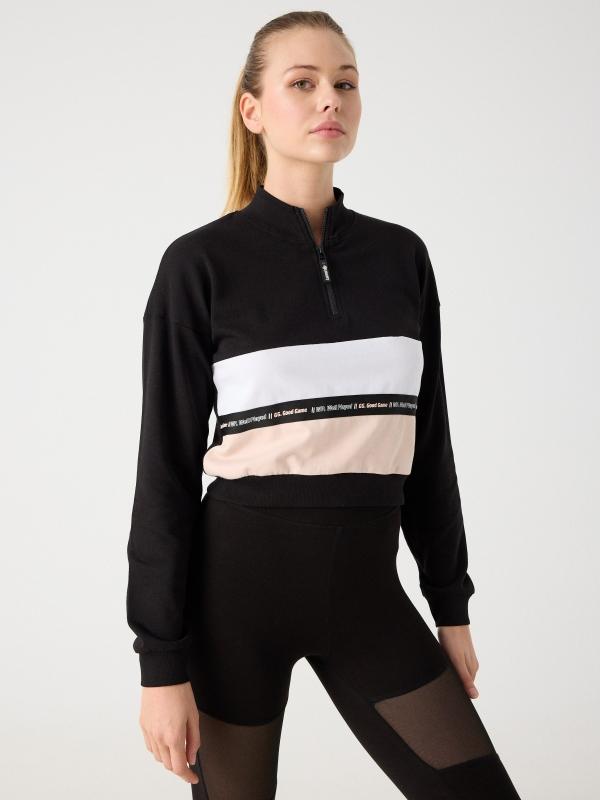 In side Sudadera crop con cremallera Outlet online