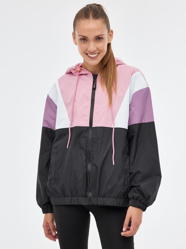 In side Cazadora colorblock rosa