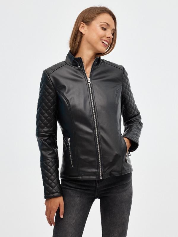In side Cazadora biker efecto piel