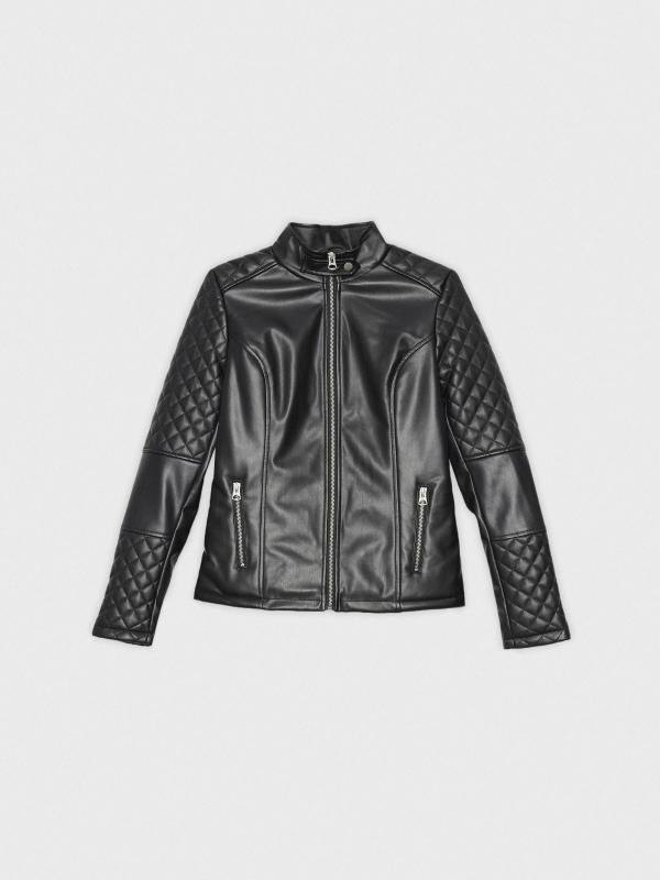 In side Cazadora biker efecto piel Rebajas de fábrica