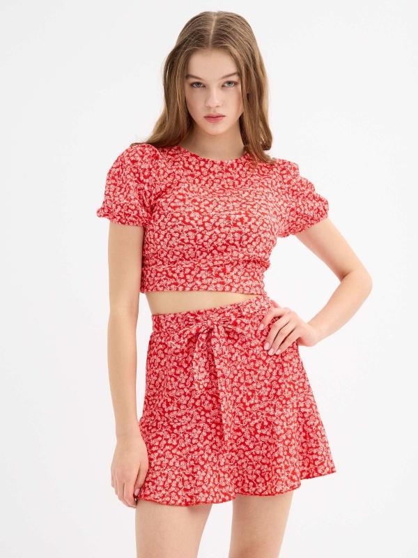 In side Top floral lazo