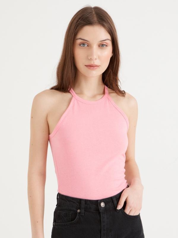 In side Camiseta básica cuello halter