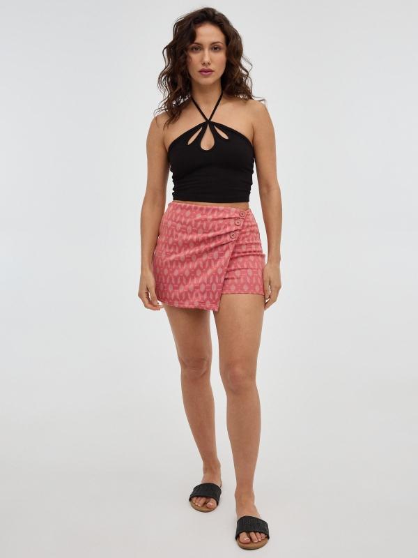 In side Crop Top Doble Tirante Asimétrico Descuento por venta flash
