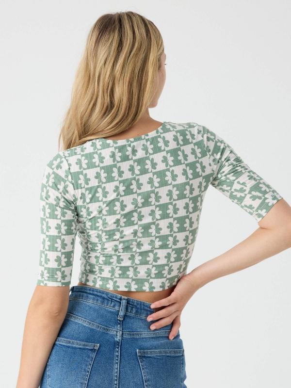 In side Camiseta floral escote corazón Grandes ahorros