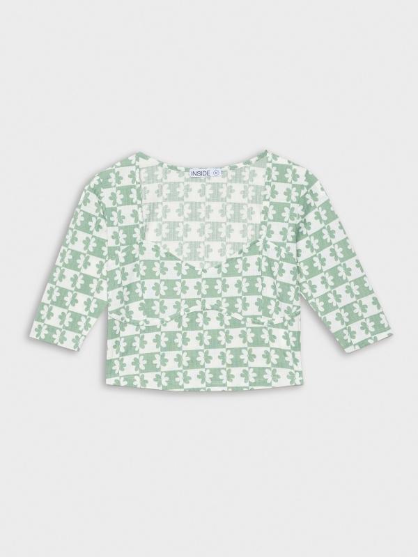 In side Camiseta floral escote corazón Grandes ahorros