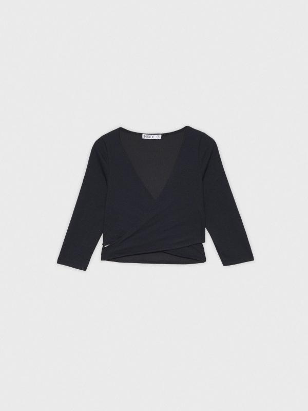 In side Crop top slim cruzado Precio ultrabajo