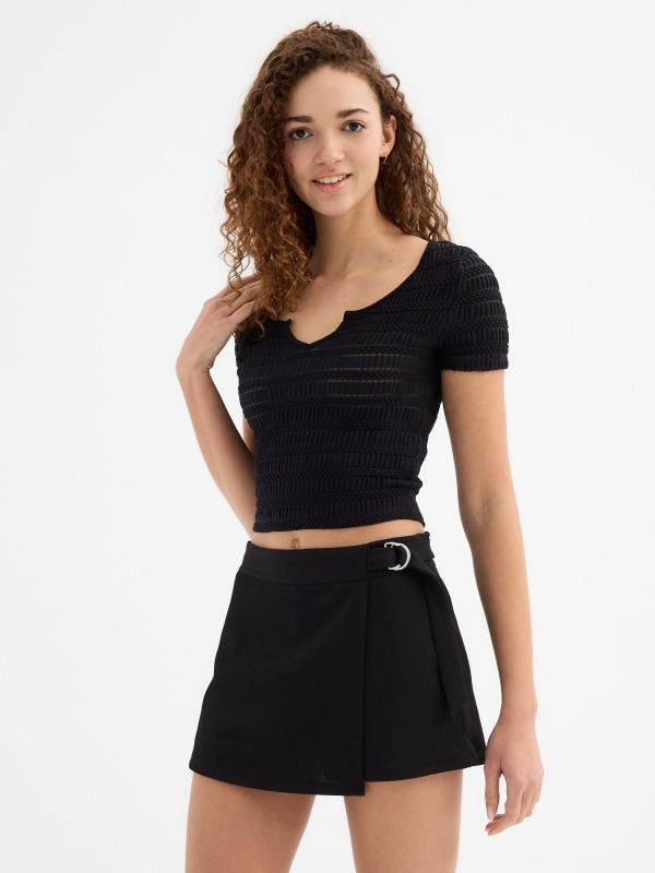 In side Falda pantalón hebilla metálica