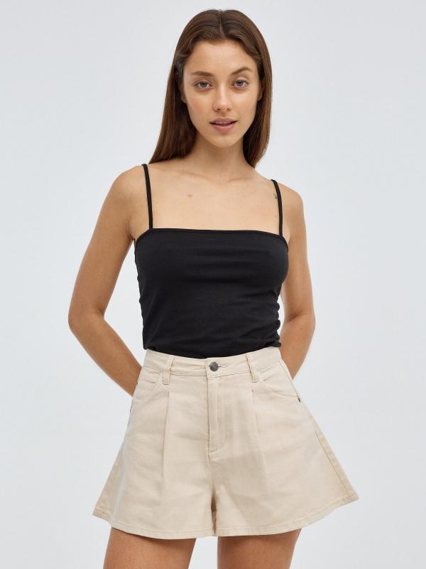 In side Short de sarga evasé