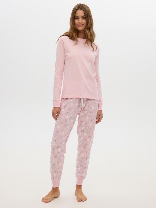 In side Pijama rosa de Panda