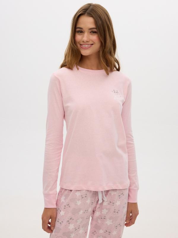 In side Pijama rosa de Panda Oferta especial