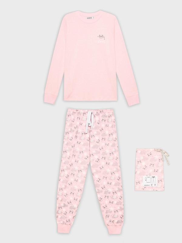 In side Pijama rosa de Panda Oferta especial