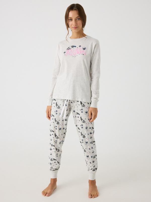 In side Pijama estampado mapaches