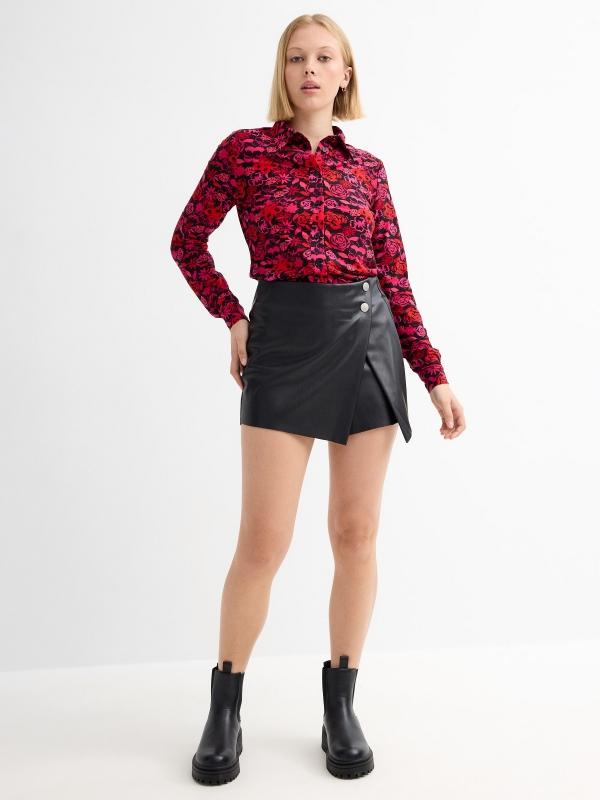 In side Falda pantalón efecto piel Oferta exclusiva