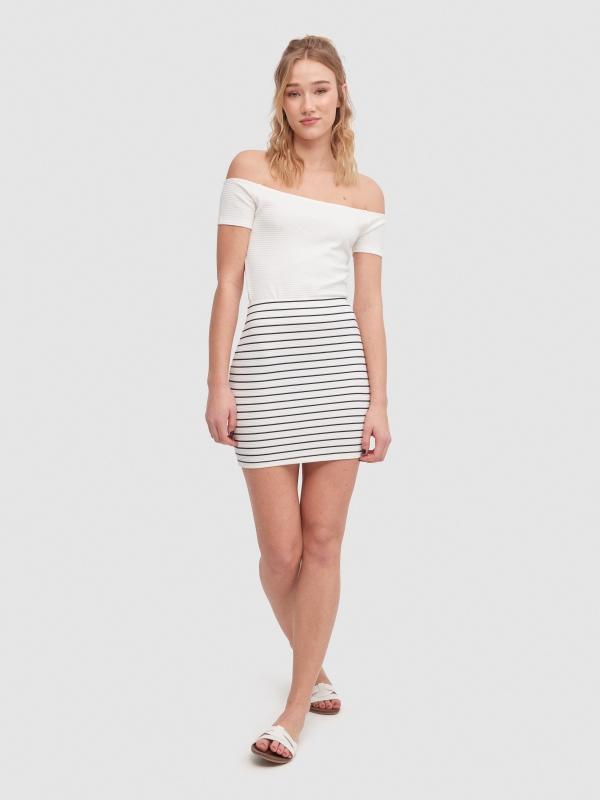 In side Falda entallada rayas Descuento por venta flash
