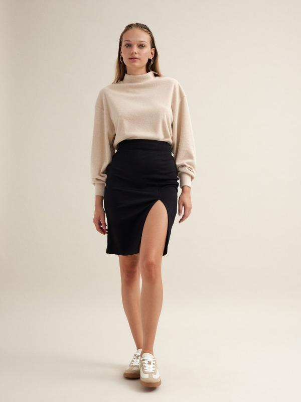 In side Falda midi de tubo con abertura Ofertas especiales